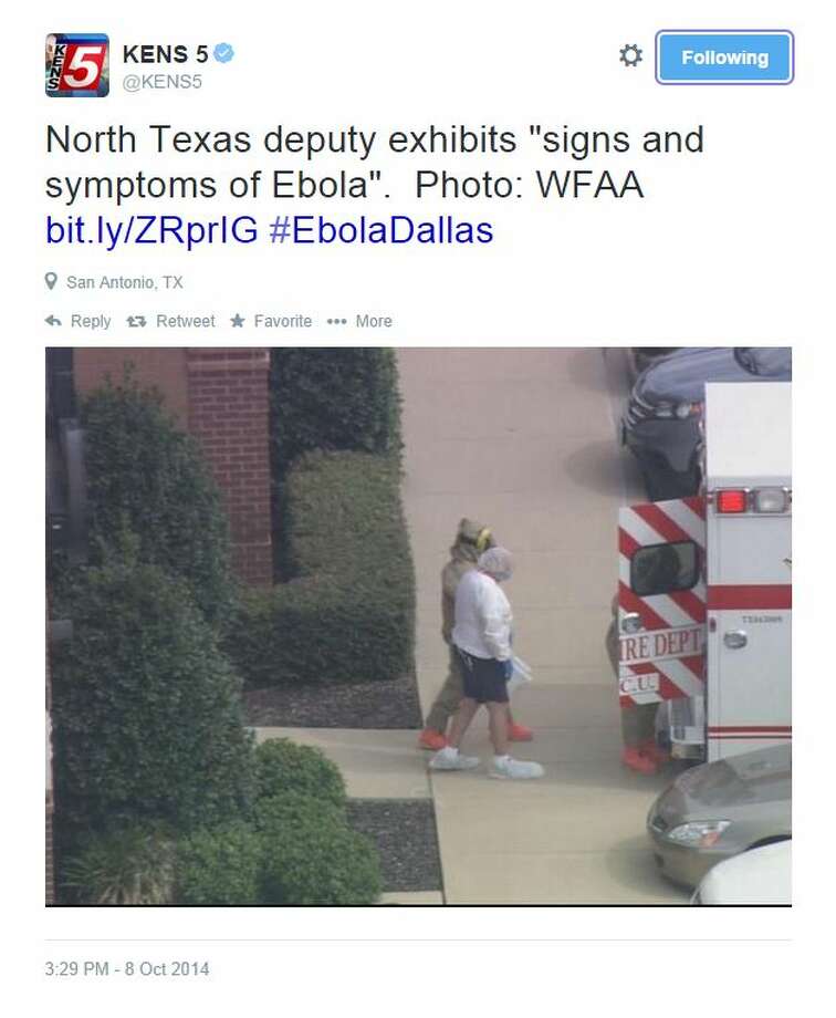Dallas sheriff's deputy who went inside Ebola victim's apartment rushed to hospital