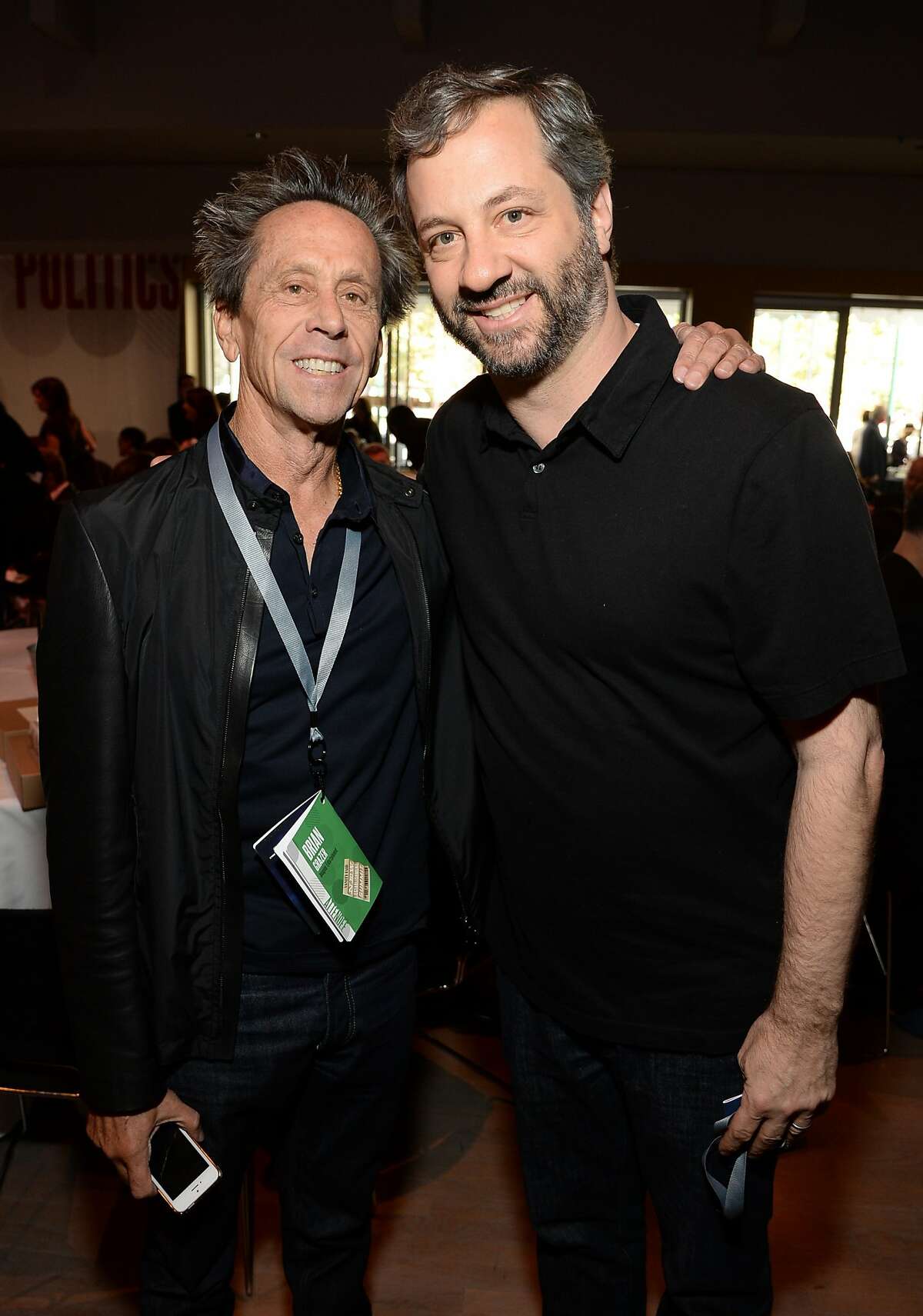 SAN FRANCISCO, CA - OCTOBER 08: Imagine Entertainment Co-founder Brian Grazer and filmmaker Judd Apatow attend the Vanity Fair New Establishment Summit at Yerba Buena Center for the Arts on October 8, 2014 in San Francisco, California. (Photo by Michael Kovac/Getty Images for Vanity Fair)