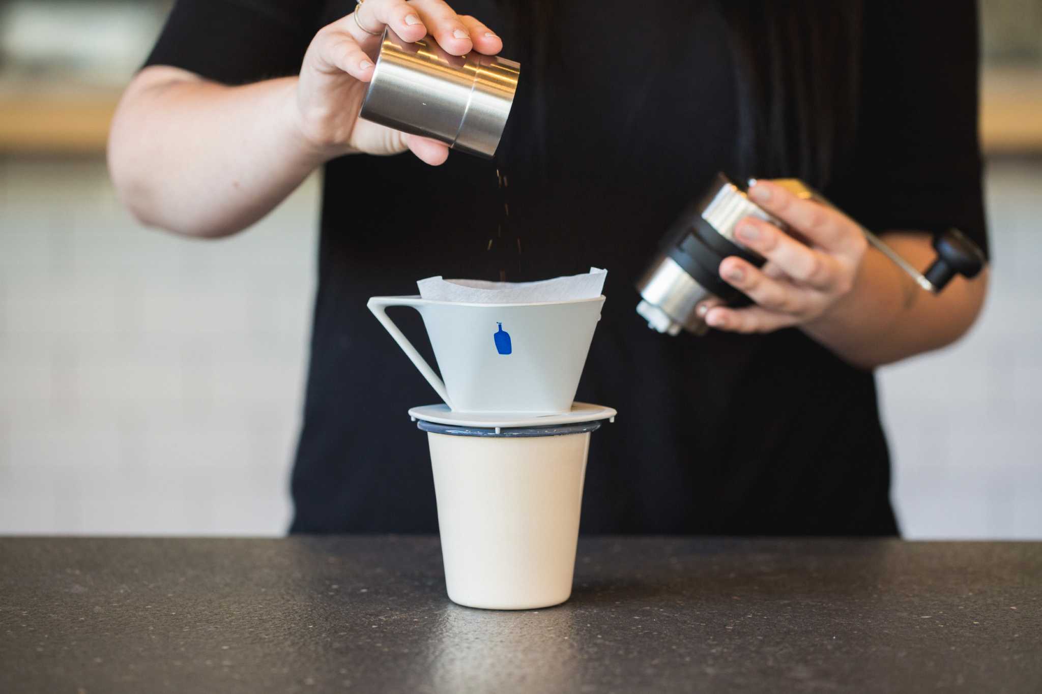 Blue Bottle Dripper with Blue Bottle Coffee Filters