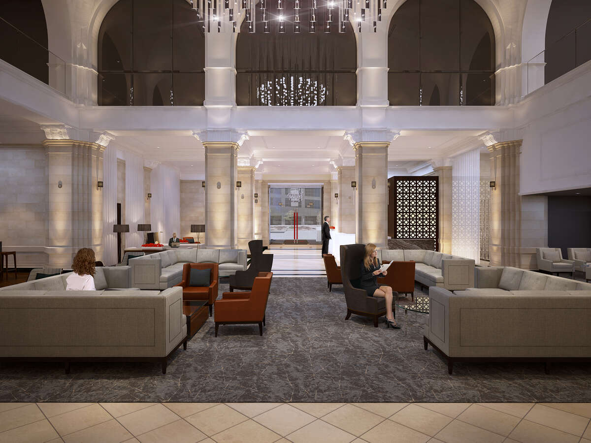 A rendering shows The Rice lobby after a renovation to be completed by spring.