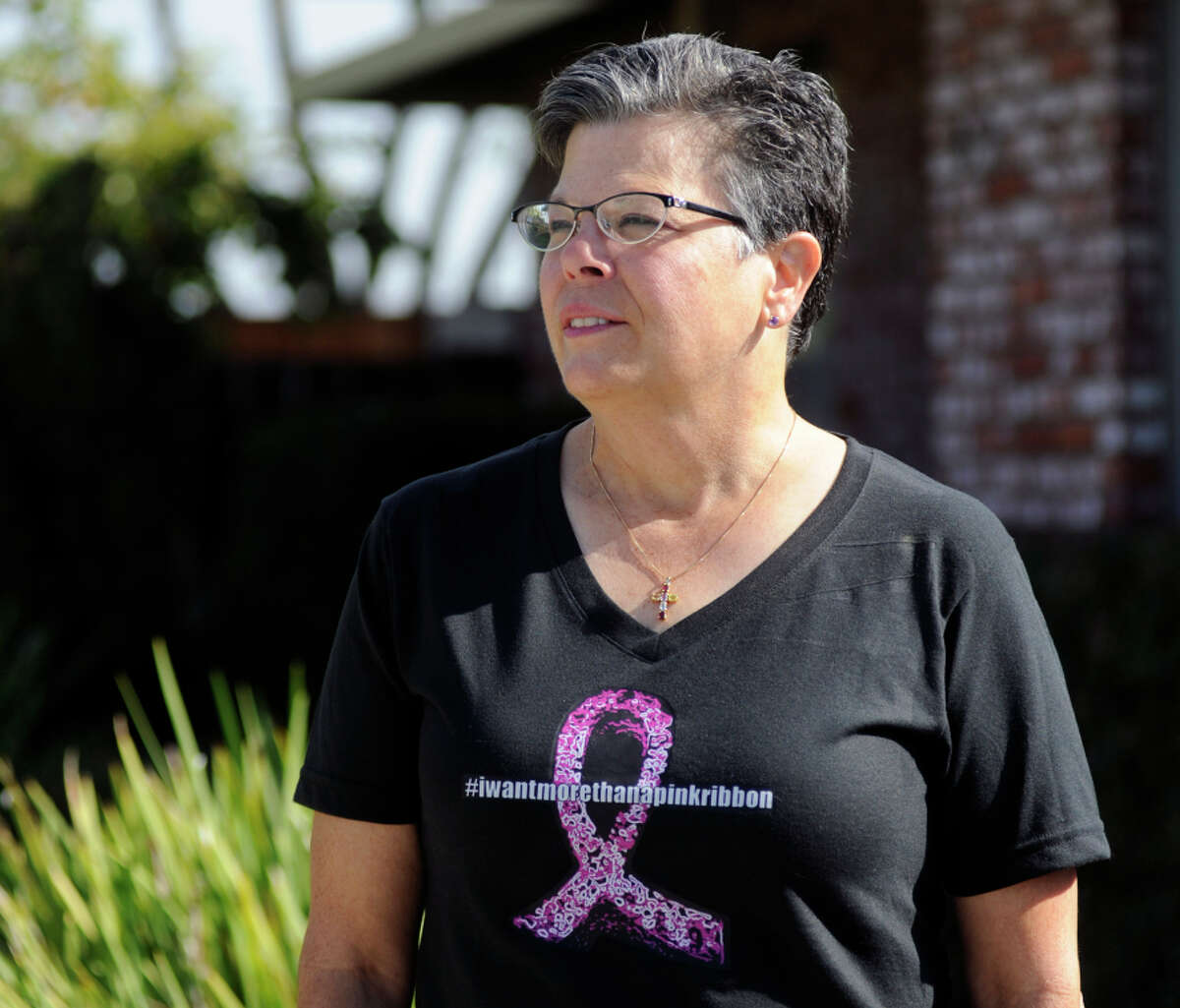 Vickie Young Wen, who has stage four cancer and is waging her own “I Want More Than a Pink Ribbon” campaign, poses for a portrait at her home in Sunnyvale.