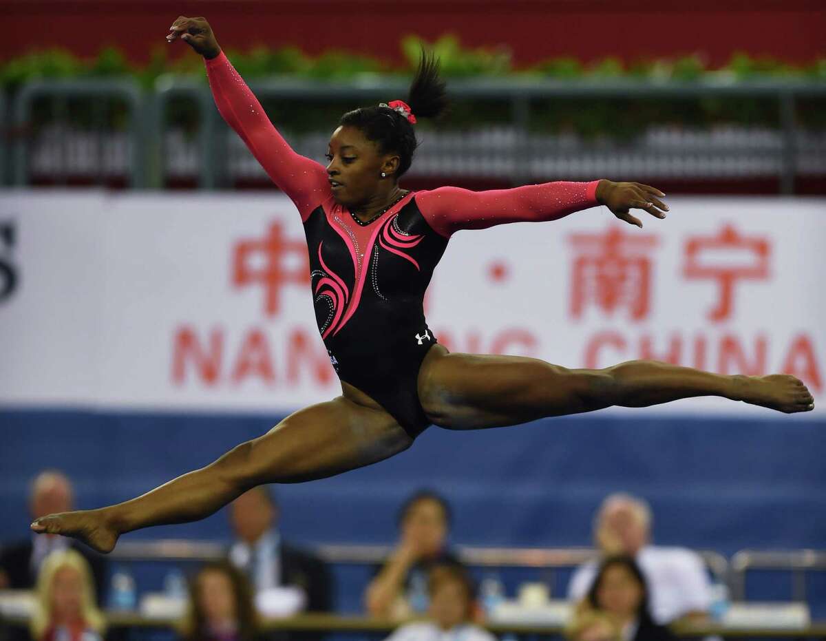 Simone Biles wins two more gold medals at world championships