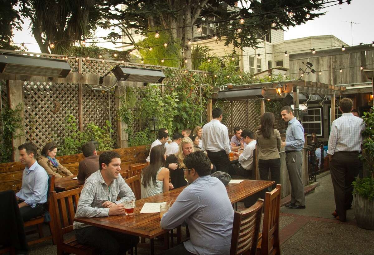 The back patio at the The Tipsy Pig is the best way to enjoy the Marina hotspot.