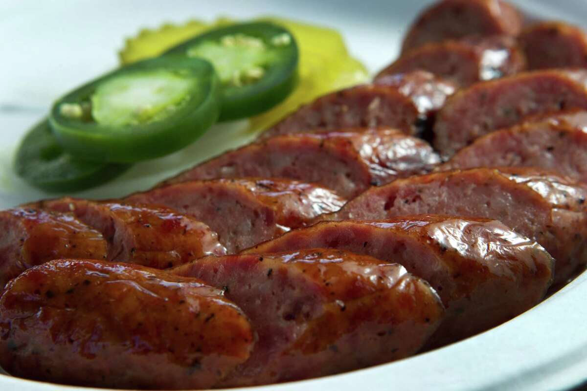 CorkScrew BBQ: Sausage and jalapeÃ©±os