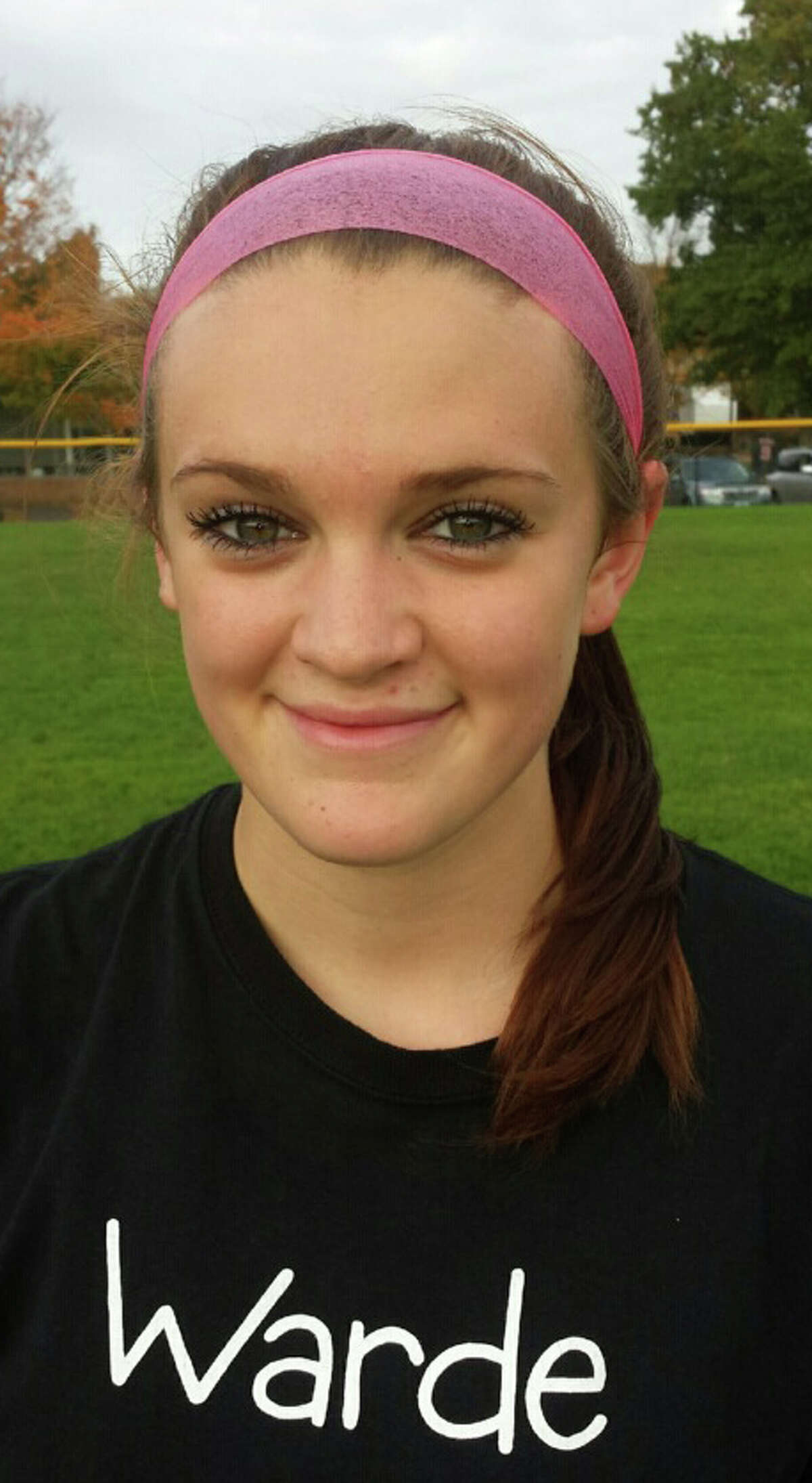 Fairfield Warde soccer player Taylor Gabrenas is the Citizen's female Athlete of the Week after scoring a total of five goals in a pair of Mustangs victories. Fairfield CT. October 15, 2014.
