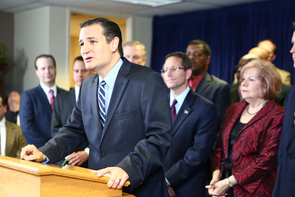 Sen. Ted Cruz speaks out against Houston City Hall's subpoena request for the sermons of certain ministers opposed to the city's equal rights ordinance. Cruz spoke Thursday, Oct. 16, 2014, at First Baptist Church, 7401 Katy Freeway.