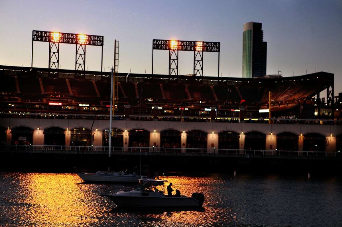 AT&T Park and McCovey Cove at Night - San Francisco CA