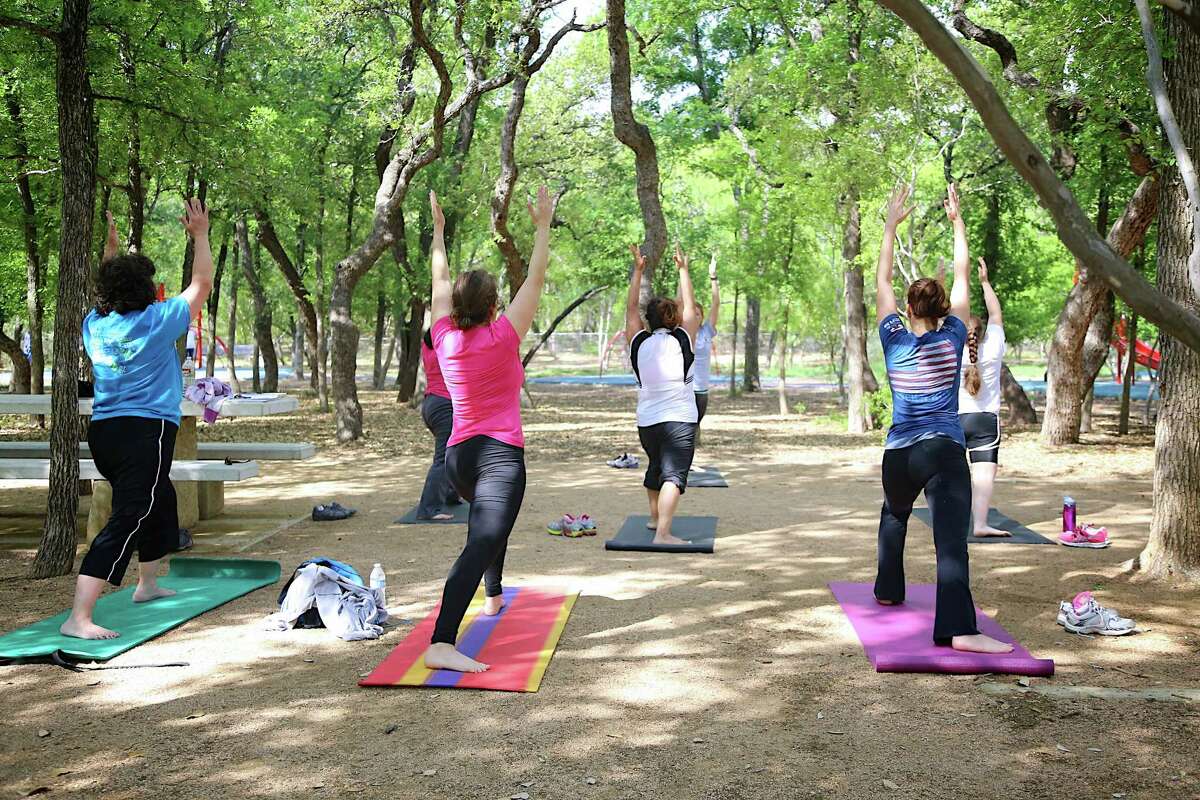 The San Antonio Parks and Recreation Department holds free yoga classes for the community as part of its Fitness in the Park program, which began in 2012.