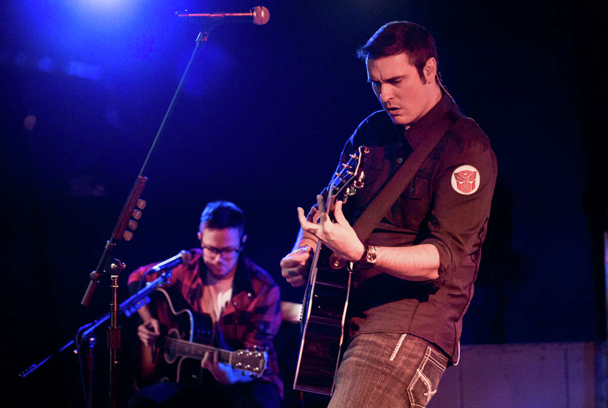 Breaking Benjamin frontman Benjamin Burnley, right, and guitarist Keith Wallen perform during the band’s sold-out show Thursday, Oct. 16, 2014, at Upstate Concert Hall in Clifton Park, N.Y. (Photo: Trudi Shaffer / Times Union)