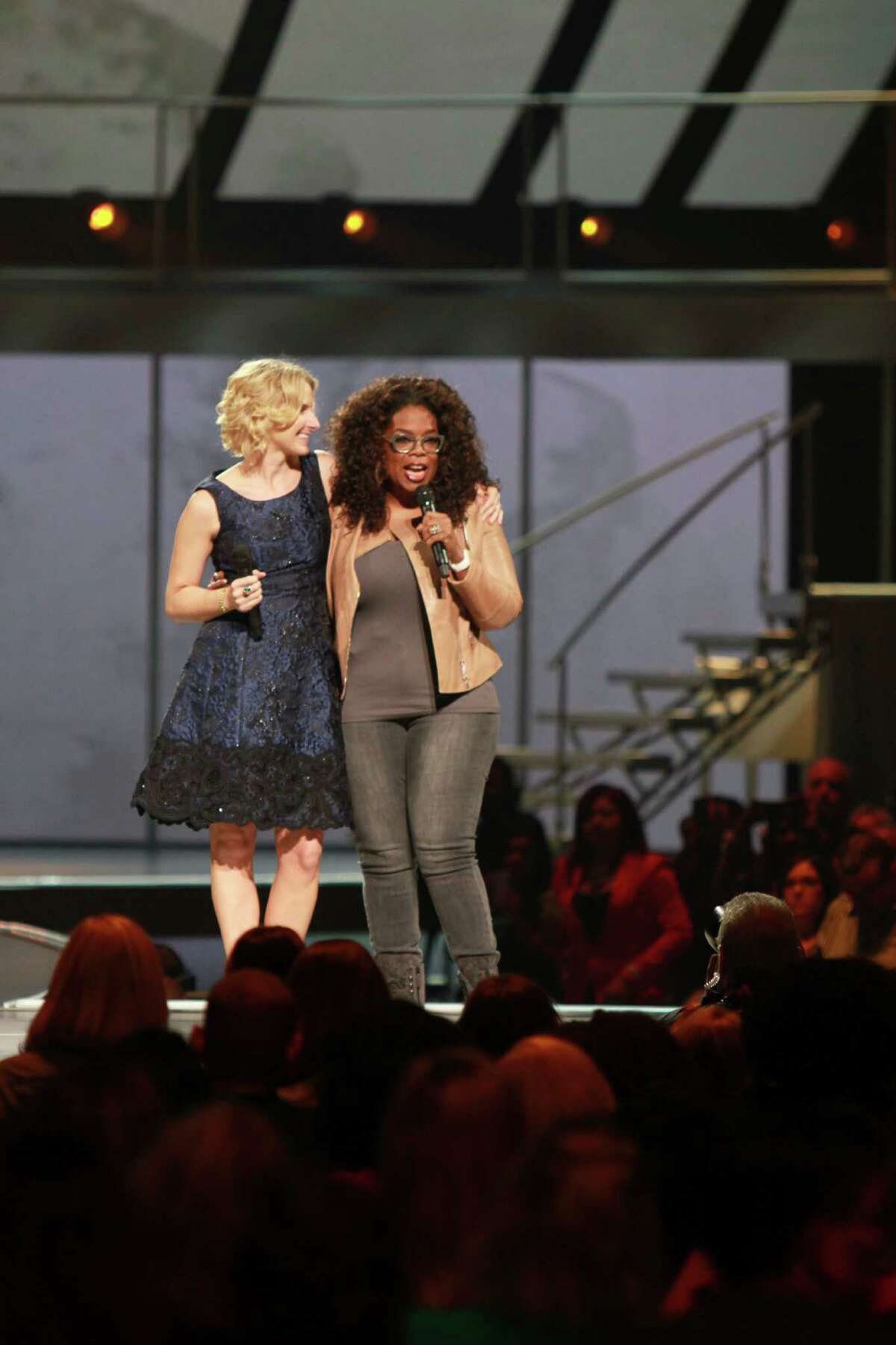 Elizabeth Gilbert, left, and Oprah Winfrey at Oprah's The Life You Want Weekend.