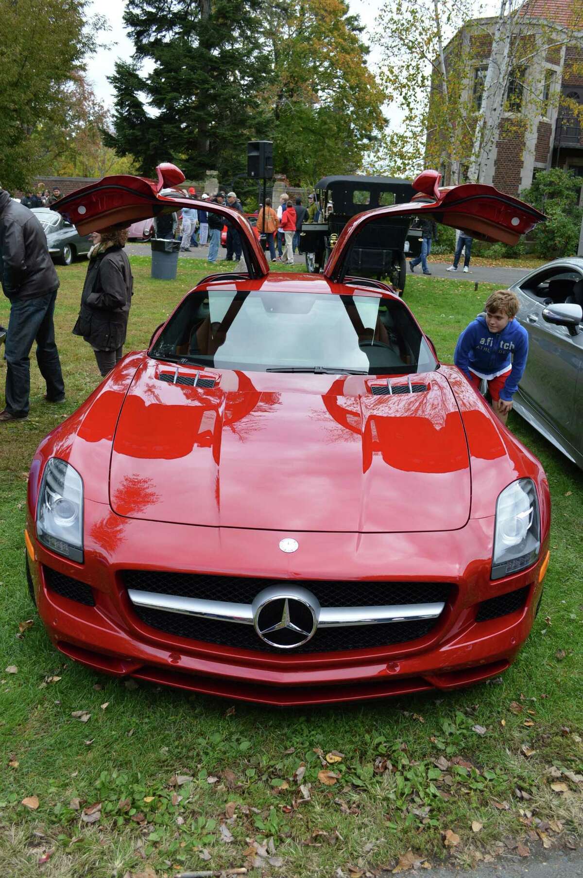 This red Mercedes attention drew close attention from many attendees at Sunday's Caffeine & Carburetors.