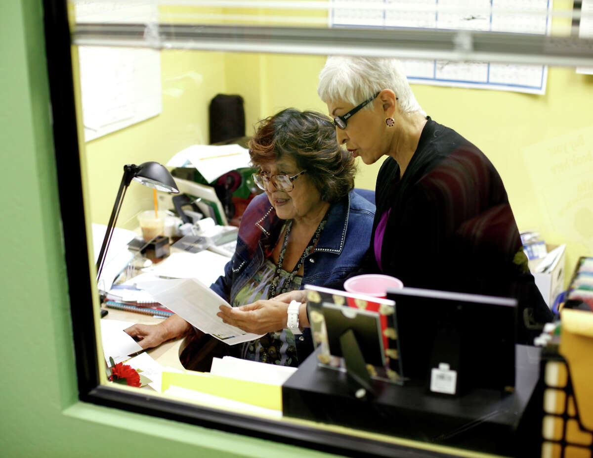 Ysabel Duron (right) and Mercy Clark prepare for a meeting at the Latinas Contra Cancer office in San Jose. Despite a lower rate, breast cancer is still the most common cancer among Latinas.