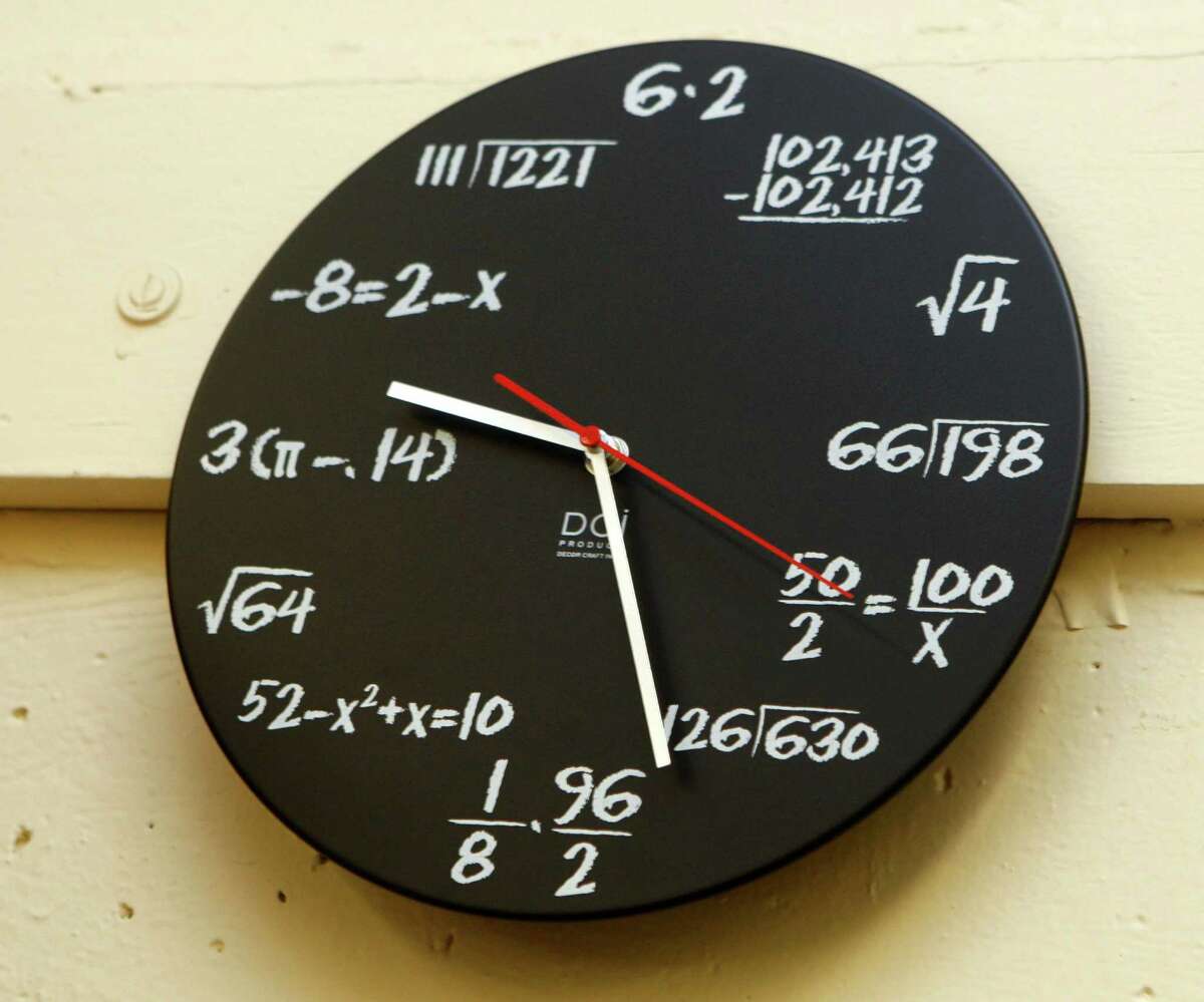 The clock in Ms. Wilson's math class at Roosevelt Middle School in San Francisco, Calif., on Tuesday, October 21, 2014.