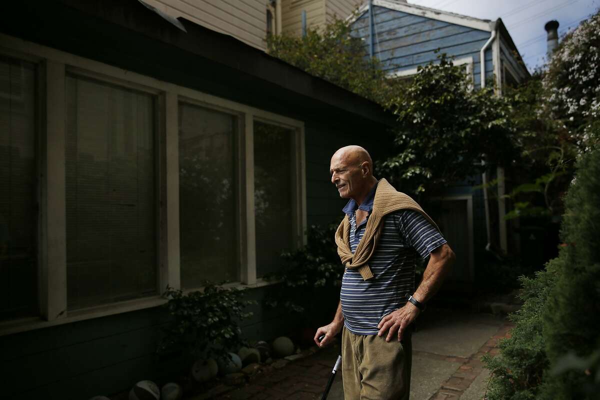 Jerrold Jacoby stands outside the Russian Hill home, where he recently evicted a tenant so that his daughter could move in and take care of him as he ages, on Friday, August 22, 2014 in San Francisco, Calif.