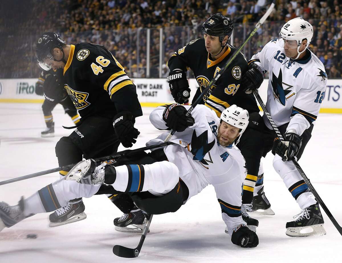April 20, 2014: San Jose Sharks center Patrick Marleau (12) in action  during the NHL hockey game between the Los Angeles Kings and the San Jose  Sharks at the SAP Center in