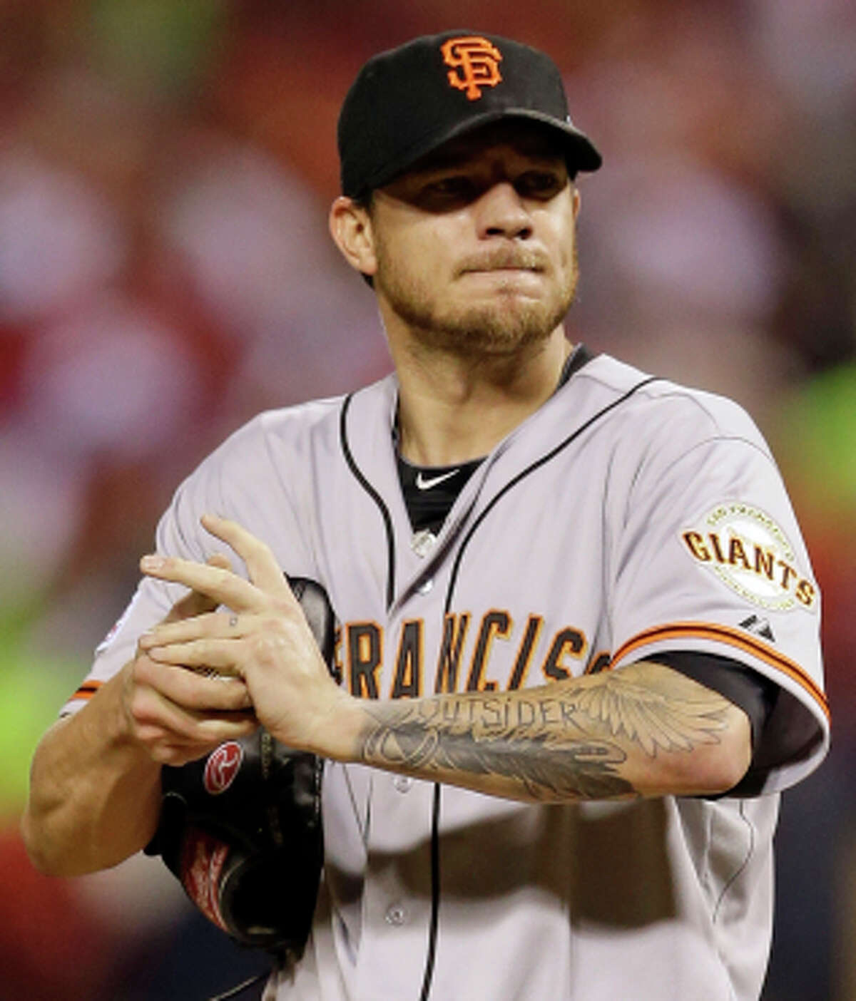 San Francisco Giants - 3x All-Star Jake Peavy - Game Used Gigantes Jersey  and Postseason Cap