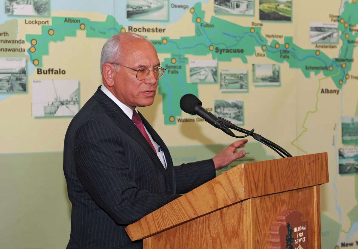 Congressman Paul Tonko speaks during a dedication ceremony in which the New York State Barge Canal is listed on the National Register of Historic Places at the Erie Canalway National Heritage Corridor, Visitor Center Wednesday, Oct. 22, 2014 in Waterford, N.Y. (Lori Van Buren / Times Union)