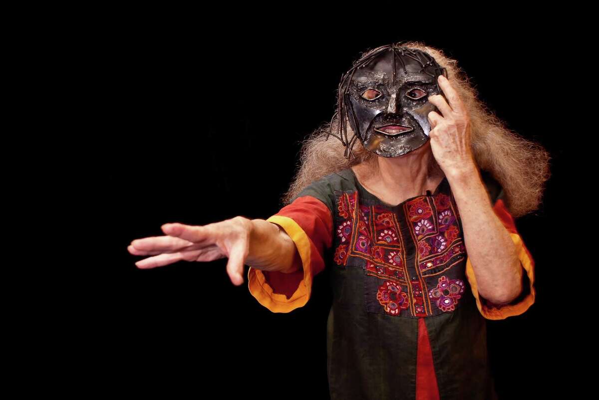 Renowned painter, sculptor, printmaker and mask performer Suzanne Benton comes to Bridgeport on Sunday, Nov. 16, to present a masked performance of "Esther and Job's Wife," as a complement to the "Judaica" art exhibit that's on view through Nov. 26 at City Lights Gallery.