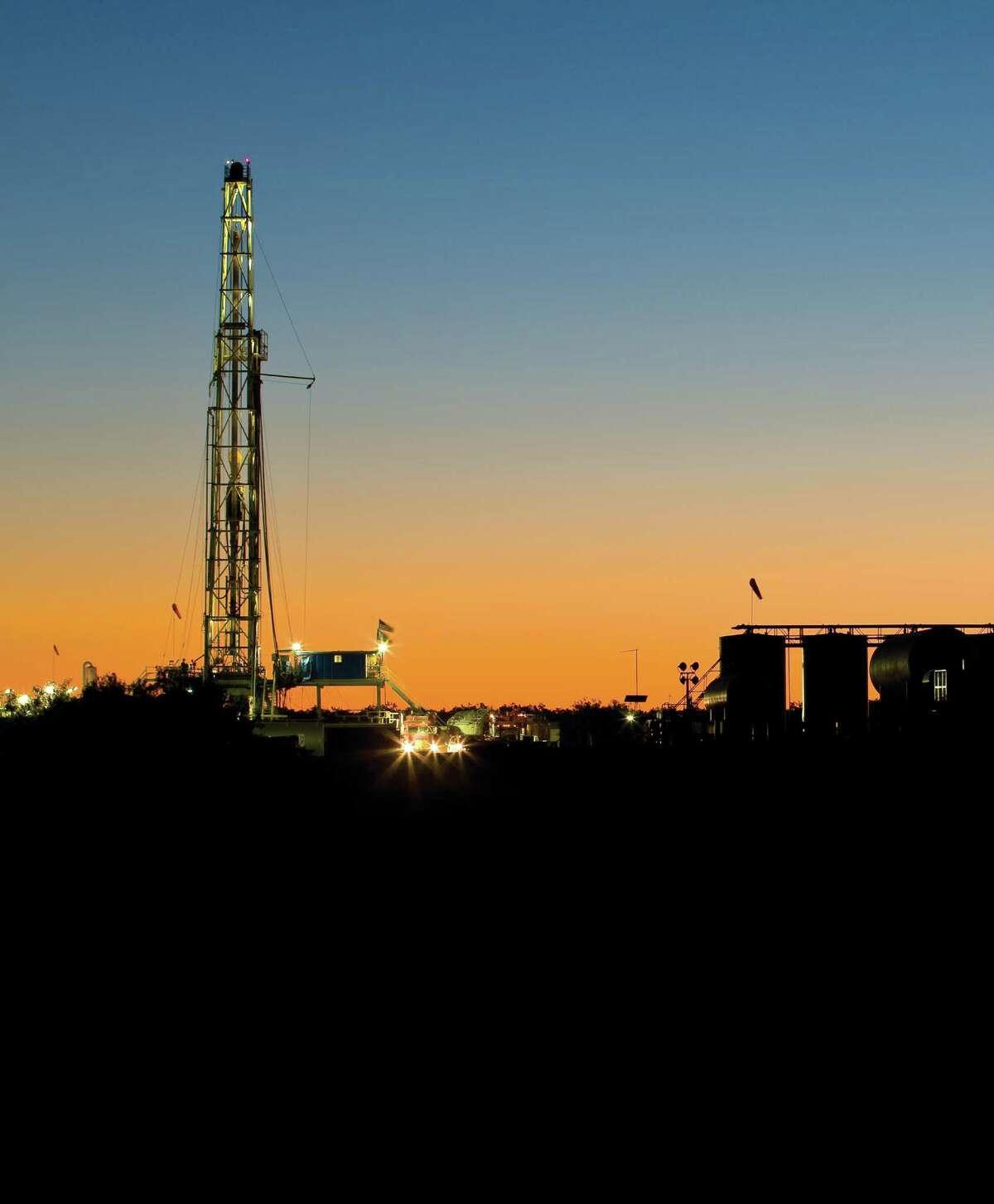 An EOG Resources rig drills in the Eagle Ford Shale of South Texas, where the Houston-based independent oil company is the largest leaseholder. (EOG Resources photo)