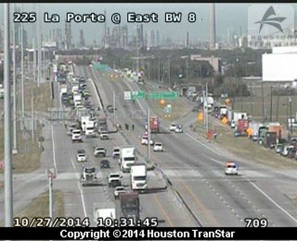 Truck crash blocks La Porte Freeway