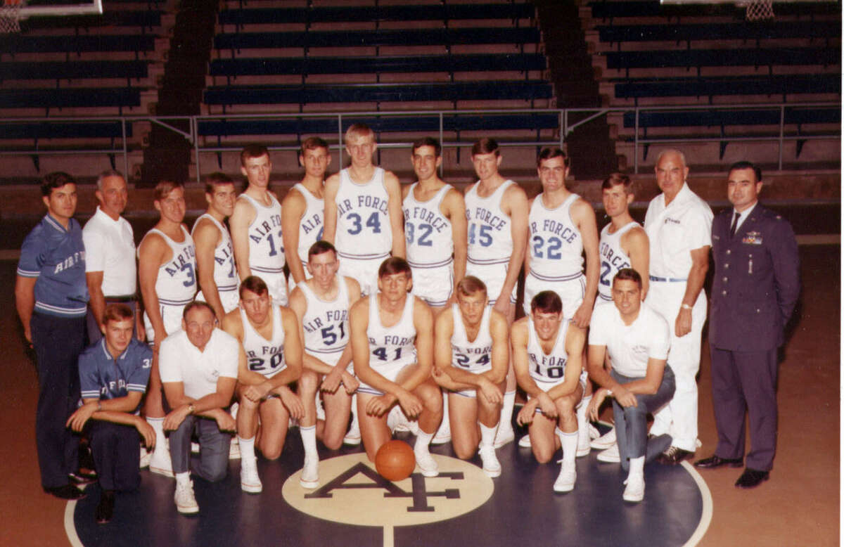 Gregg Popovich while he was at the Air Force Academy. In the 69-70 team photos, he is No. 20, third from left bottom row. This was his senior season. Courtesy Air Force Academy