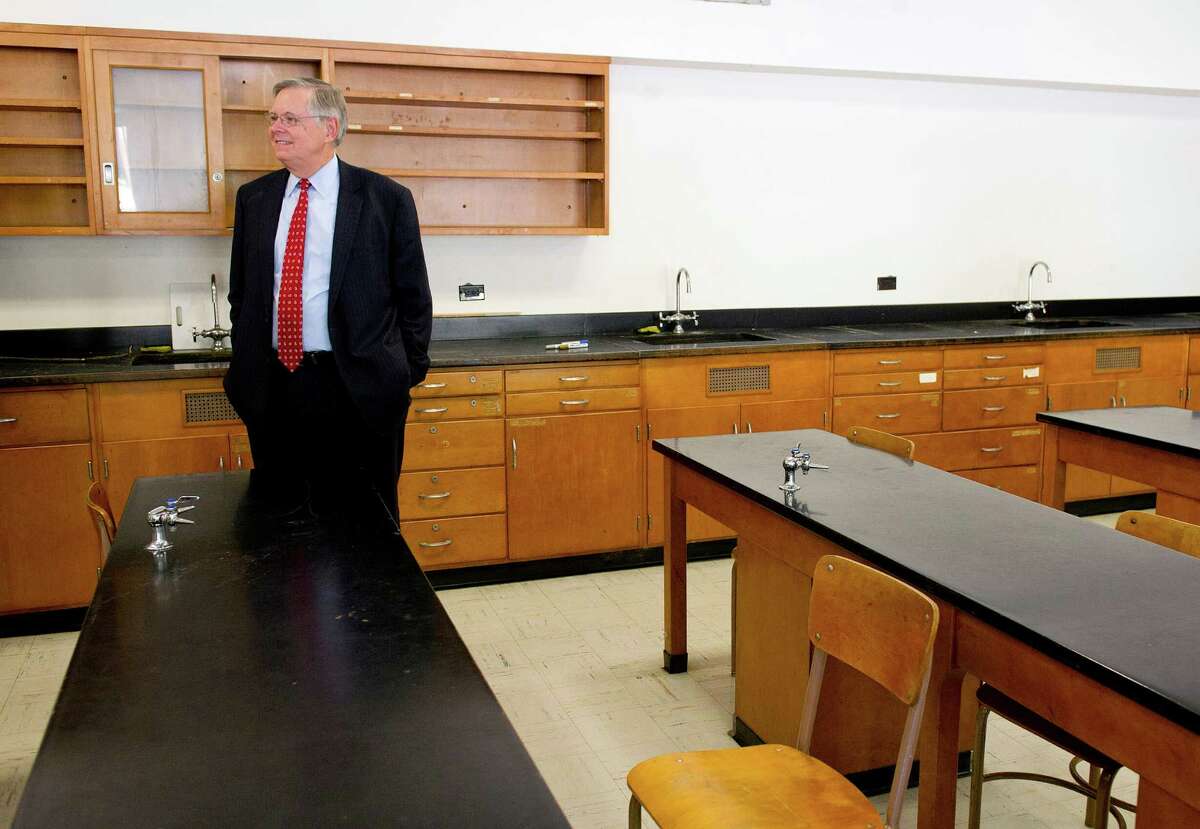 Mayor David Martin seen here in this file photo of a science room at the Sacred Heart Academy in September.