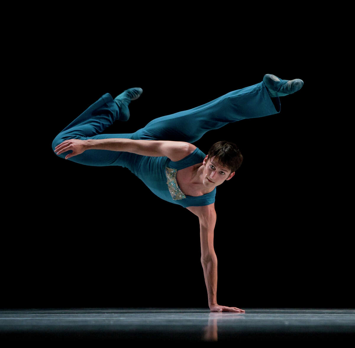 Garen Scribner, shown in Jorma Elo's “Double Evil,” is one of the founders of DanceFAR and will be on Broadway next year.