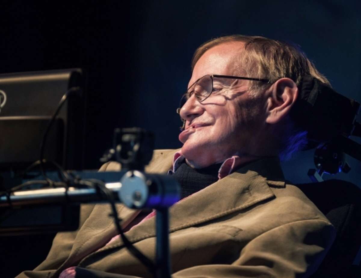 Hawking lecturing in September: He’s a funny guy.