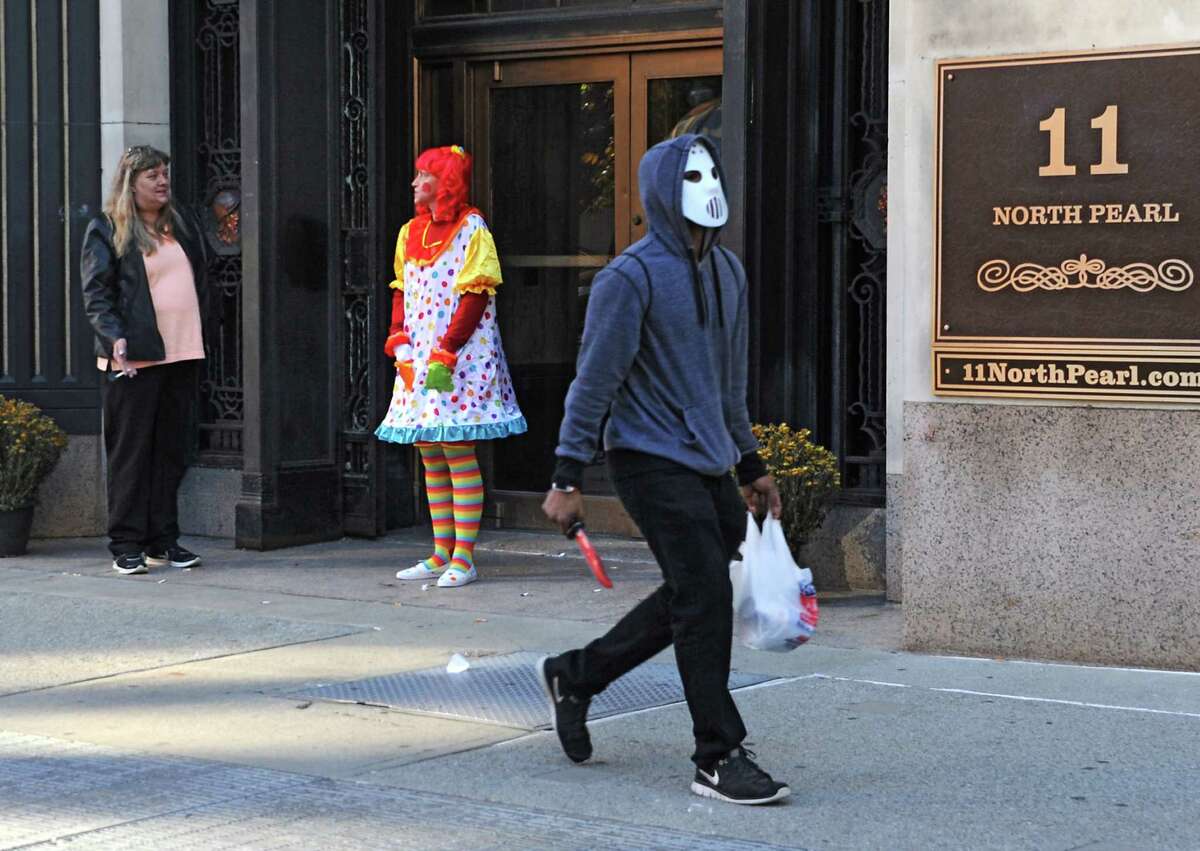 Just a typical street scene outside 11 North Pearl on a brisk Halloween day Friday, Oct. 31, 2014 in Albany, N.Y. (Lori Van Buren / Times Union)