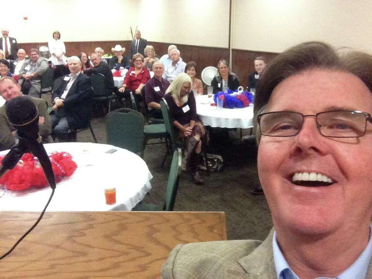 Dan Patrick posted this selfie from a campaign event on his Facebook page.