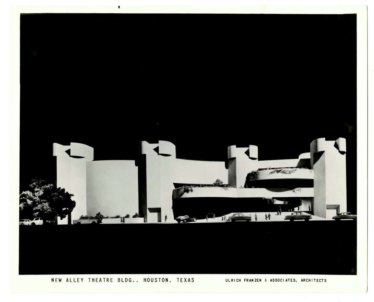 Design for Alley Theatre's downtown theater complex, built in 1966-68, opened fall 1968.