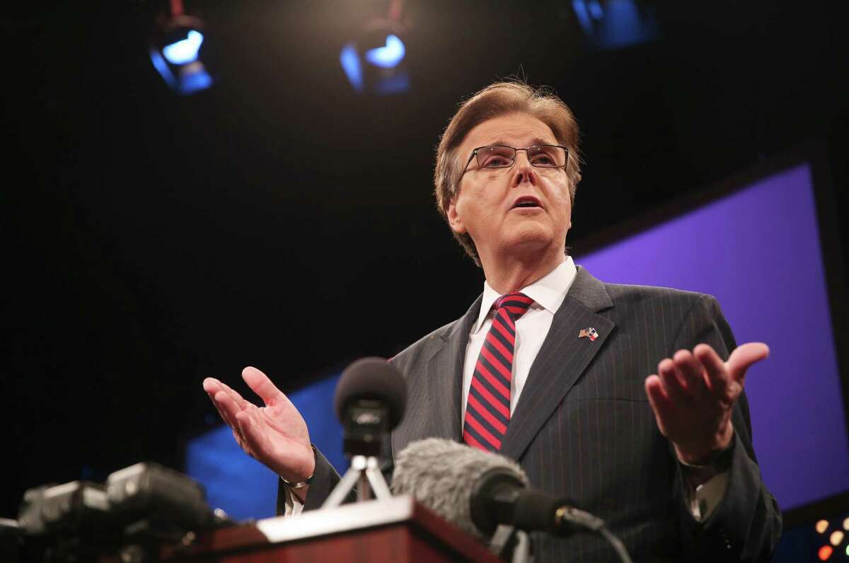 Lieutenant governor candidate Dan Patrick answers questions at a Q&A session after a debate on Monday, Sept. 29, 2014. The debate, which included discussion of public education and border issues, was the first in which Patrick agreed to appear face to face with his opponent. (AP Photo/The Daily Texan, Ethan Oblak)