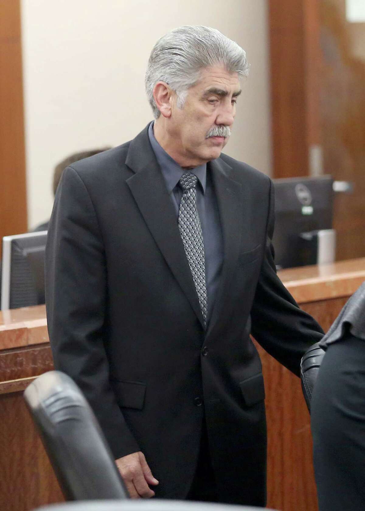 Precinct 6 Constable, Victor Trevino, accused of taking money for personal use from a charity he founded; plead guilty in front of Judge Susan Brown and his attorney Chip Lewis in the 185th court of the Harris County Courthouse on November 3, 2014 in Houston, TX. Trevino sentence hearing is set for November 17, 2014 at 1 pm.