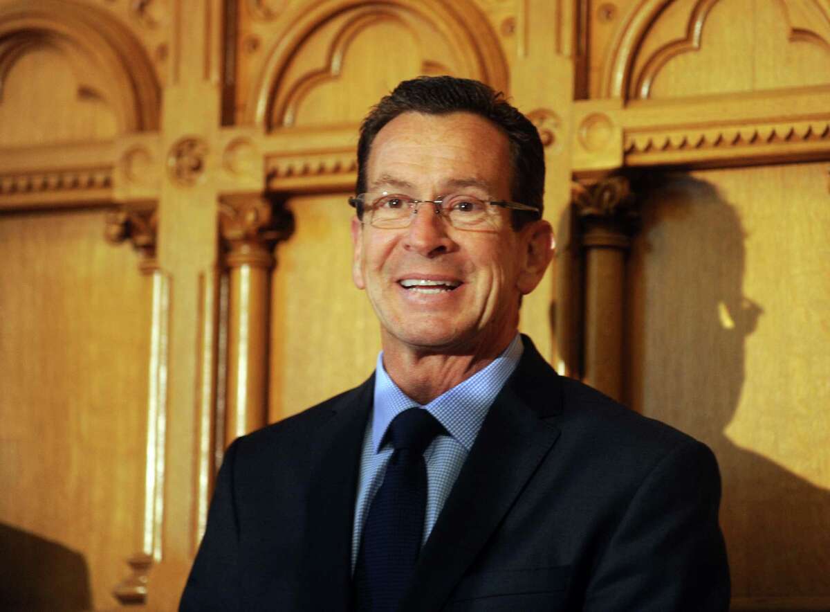 Gov. Dannel P. Malloy Wednesday, Nov. 5, 2014, during a news conference at the State Capitol in Hartford, Conn.