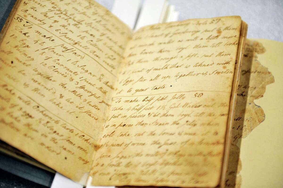 A view of a recipe book seen here at the Cherry Hill Edward Frisbee Center for Collections and Research on Thursday, Oct. 30, 2014, in Albany, N.Y. (Paul Buckowski / Times Union)