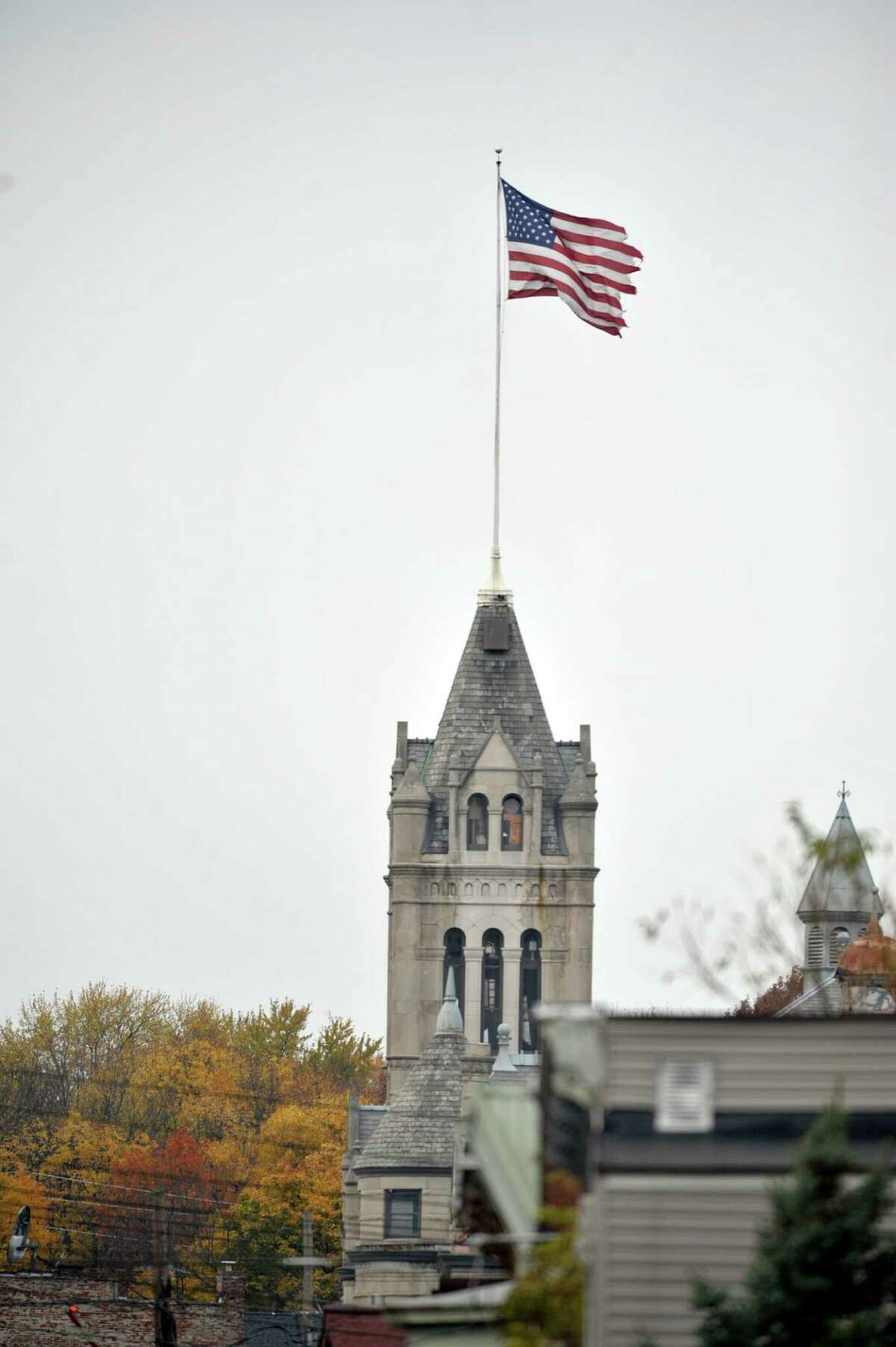 Cohoes City Hall flag always flies