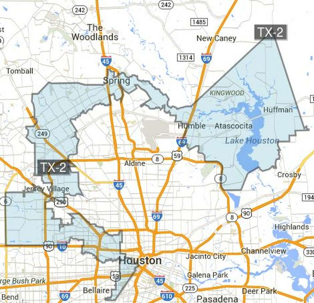 Texas congressional districts, ranked from most to least gerrymandered