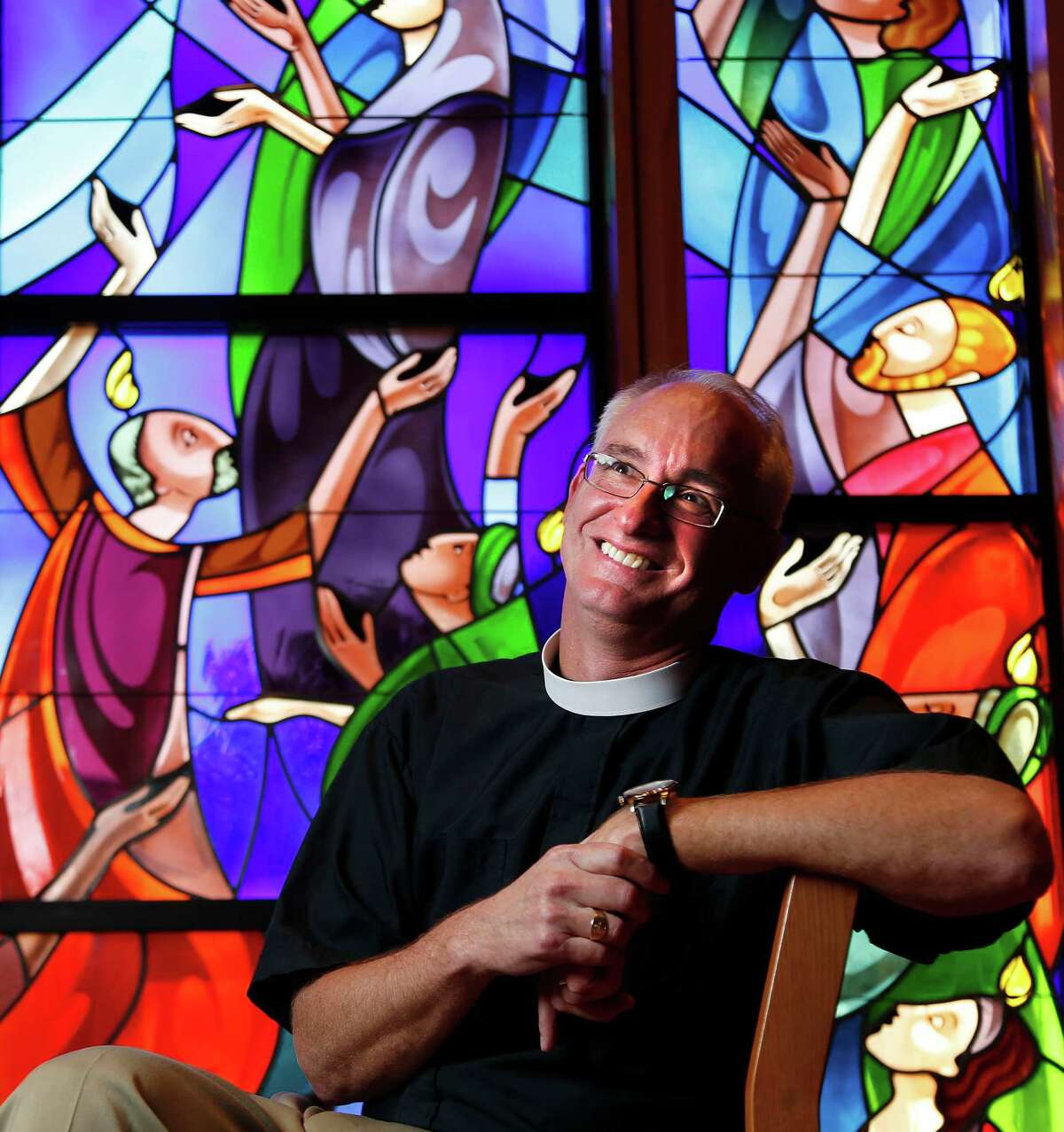 The Reverend Clay Lein, the new rector at St. John's Episcopal Church, Thursday, Oct. 30, 2014, in Houston.