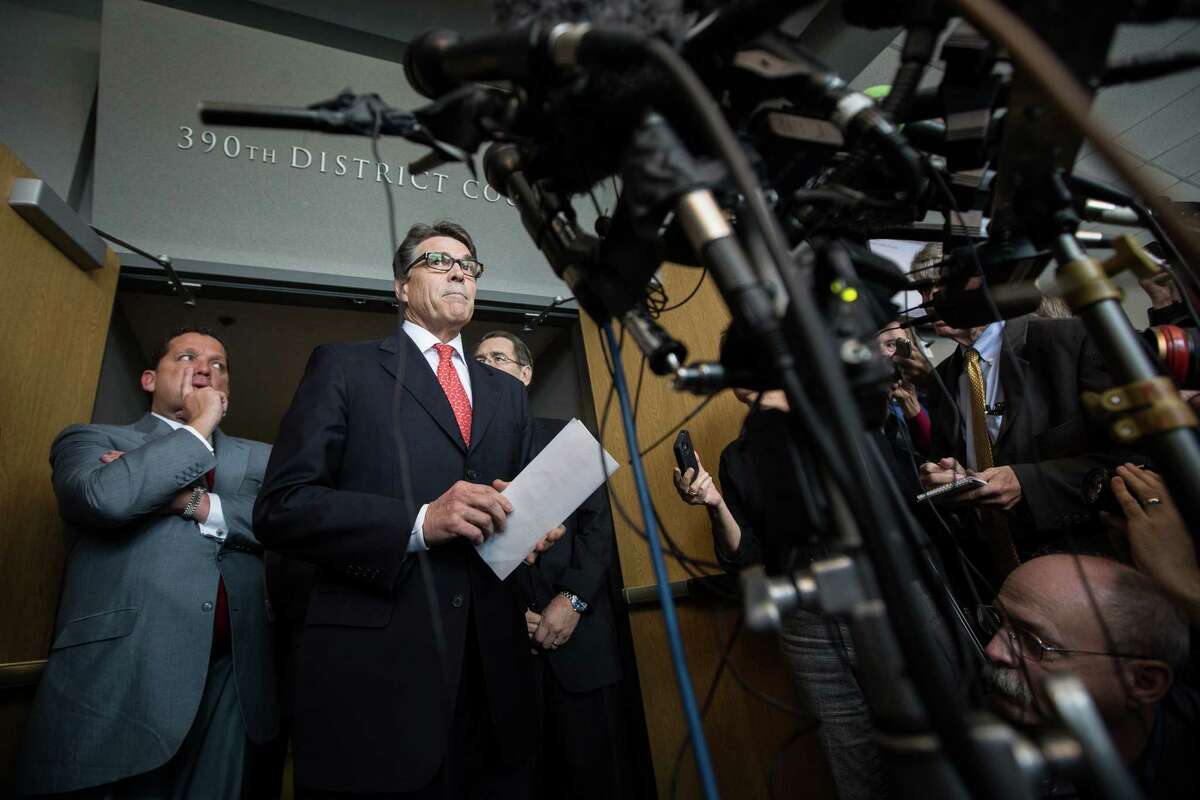 Gov. Rick Perry's hearing lasted two hours - and fell on the day of his 32nd wedding anniversary.﻿