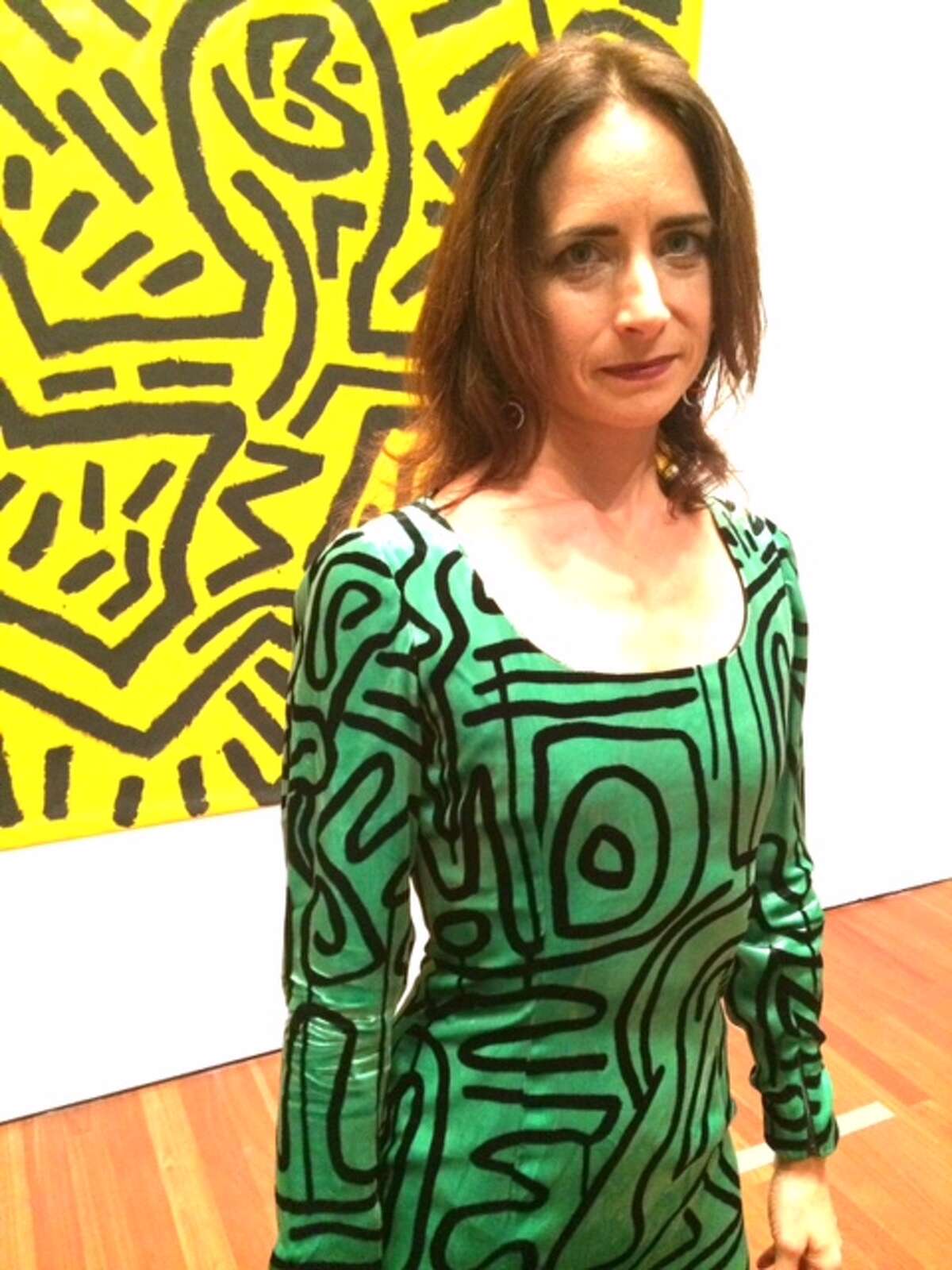 Kristen Haring; dress fabric was designed by Keith