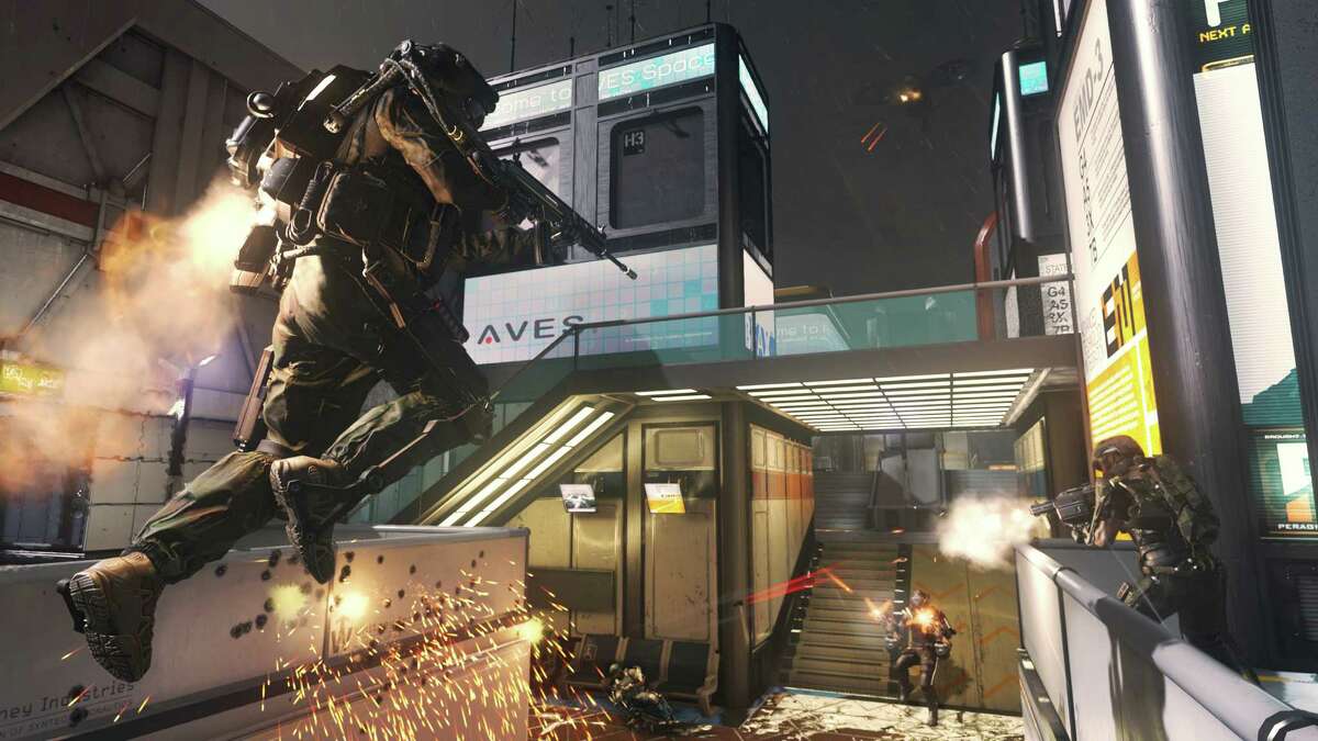 This photo courtesy of Activision shows a scene from the video game, "Call of Duty: Advanced Warfare." (AP Photo/Activision)