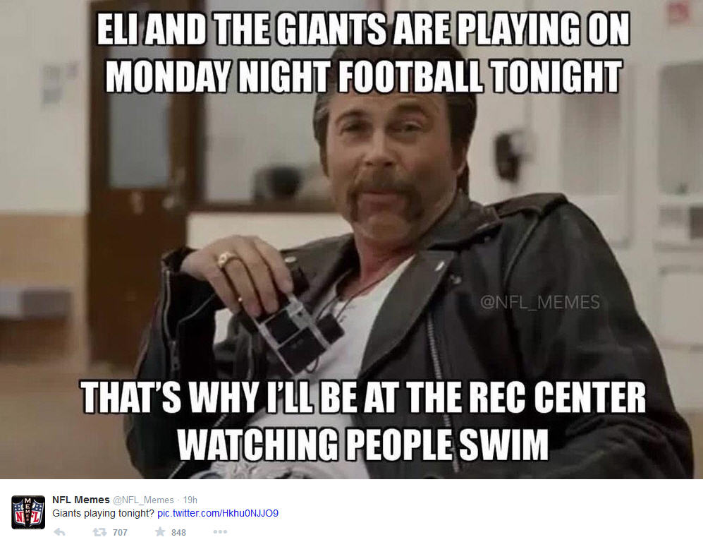 NFL Memes - Giants lose to the Cardinals tonight, but Eli with a