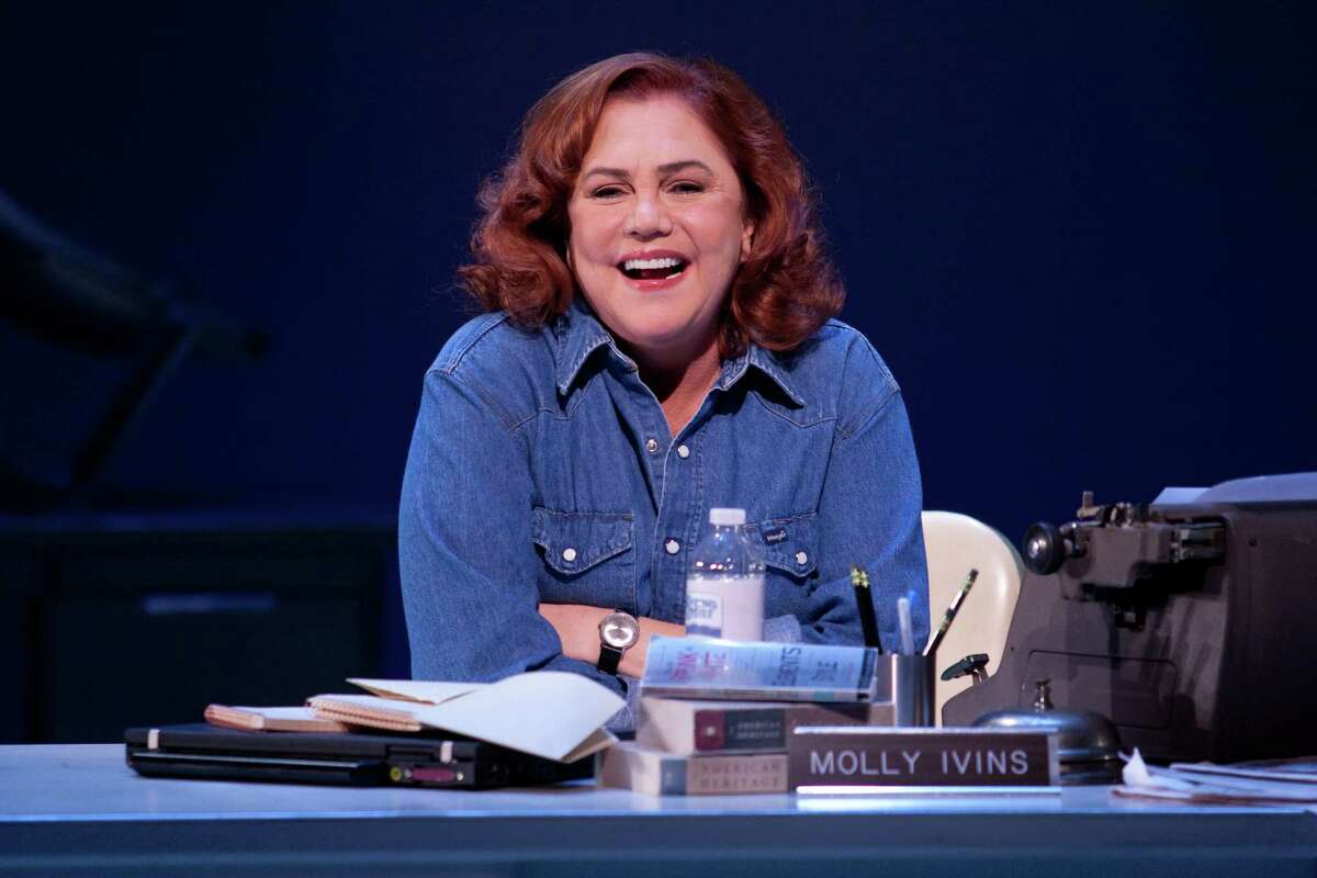 Two-time Tony and Academy Award nominee Kathleen Turner makes her Berkeley Repertory Theatre debut as a political journalist in "Red Hot Patriot: The Kick-Ass Wit of Molly Ivins, running through Jan. 4 at Berkeley Rep's Roda Theatre. Photo by Mark Garvin