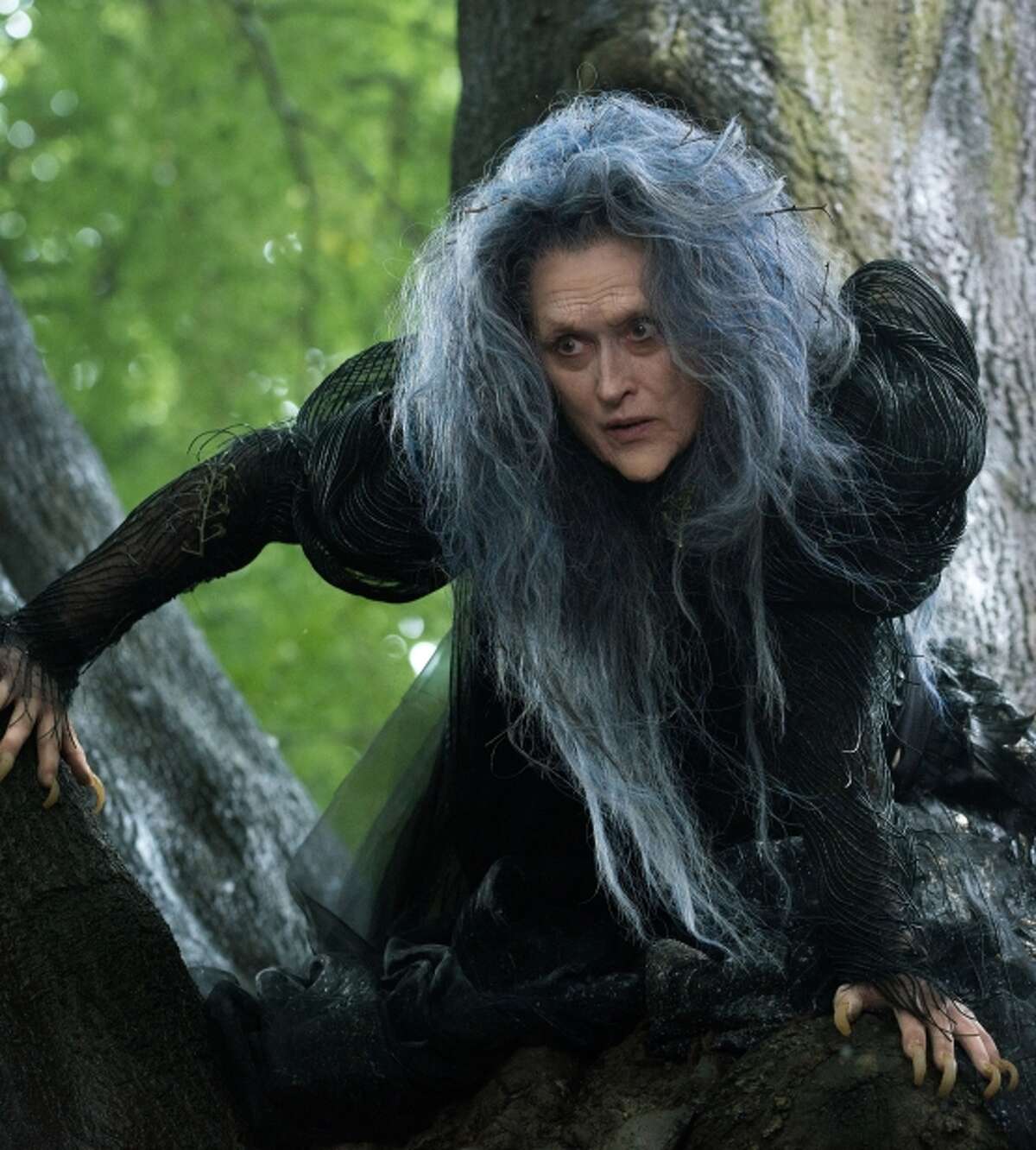 Meryl as the witch in the film “Into the Woods.”