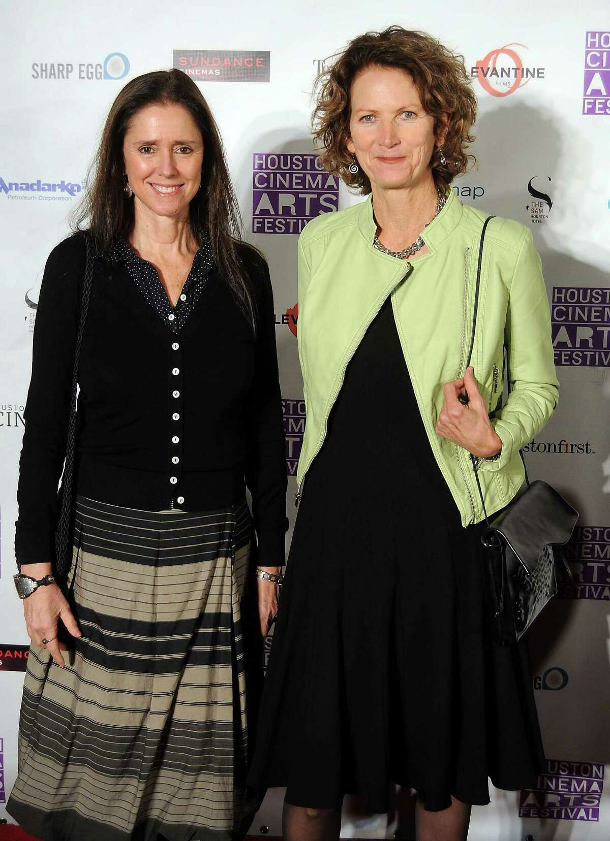 Julie Taymor and Lynn Henda on the red carpet at the opening night of the Houston Cinema Arts Festival at the Museum of Fine Arts Houston Wednesday Nov. 12, 2014.(Dave Rossman photo)