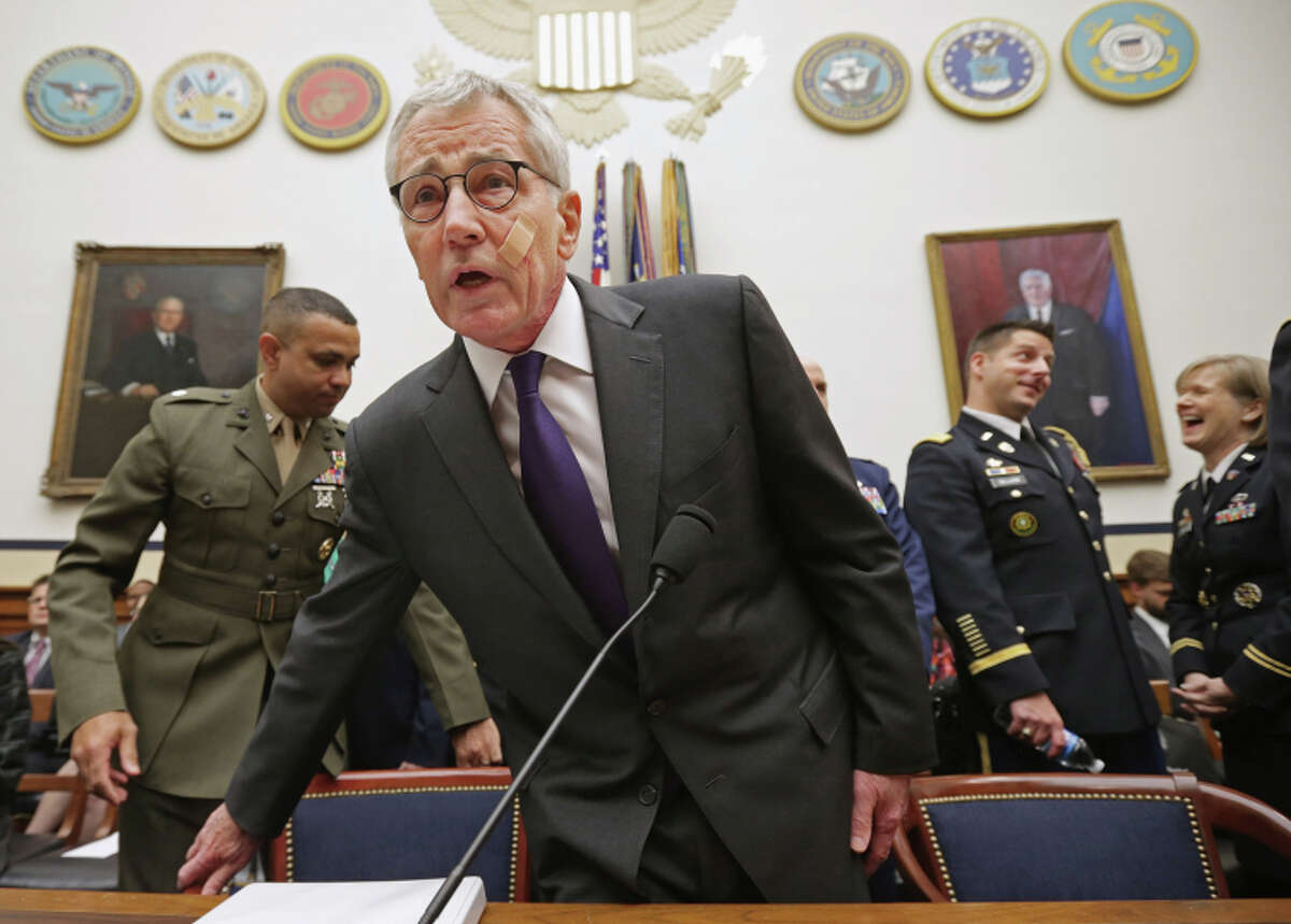 Defense Secretary Chuck Hagel testifies before Congress on the fight against the Islamic State.