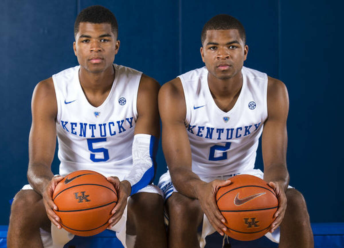 Aaron, left, and Andrew Harrison are back for their sophomore seasons at Kentucky. (Alton Strupp/The Courier-Journal)