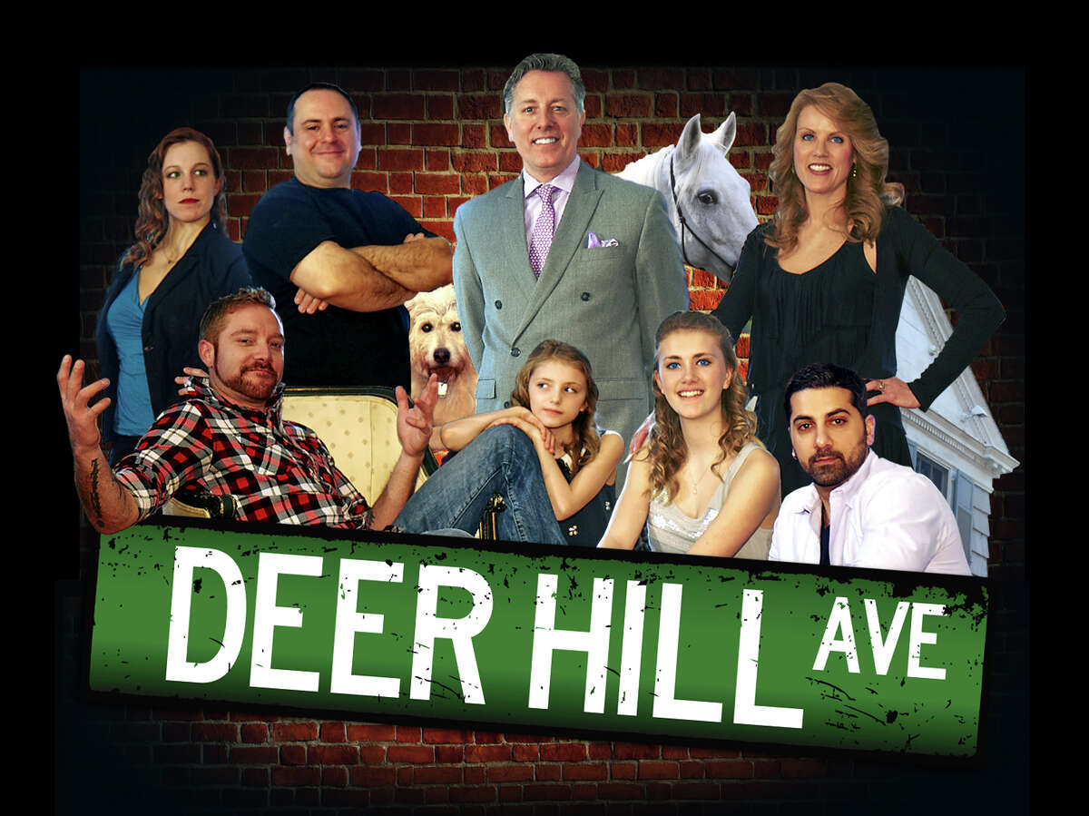 A reality show called "Deer Hill Avenue" is being filmed in Danbury. Cast members shown here in the top row are, left to right, Julia Ryan, Mike Bonasera, Kirk Rundhaug, Pearl (The Horse) and Clair Rundhaug. On the bottom row are Lou Milano, Grace Rundhaug, Sophie Rundhaug, and Jared Shahid.