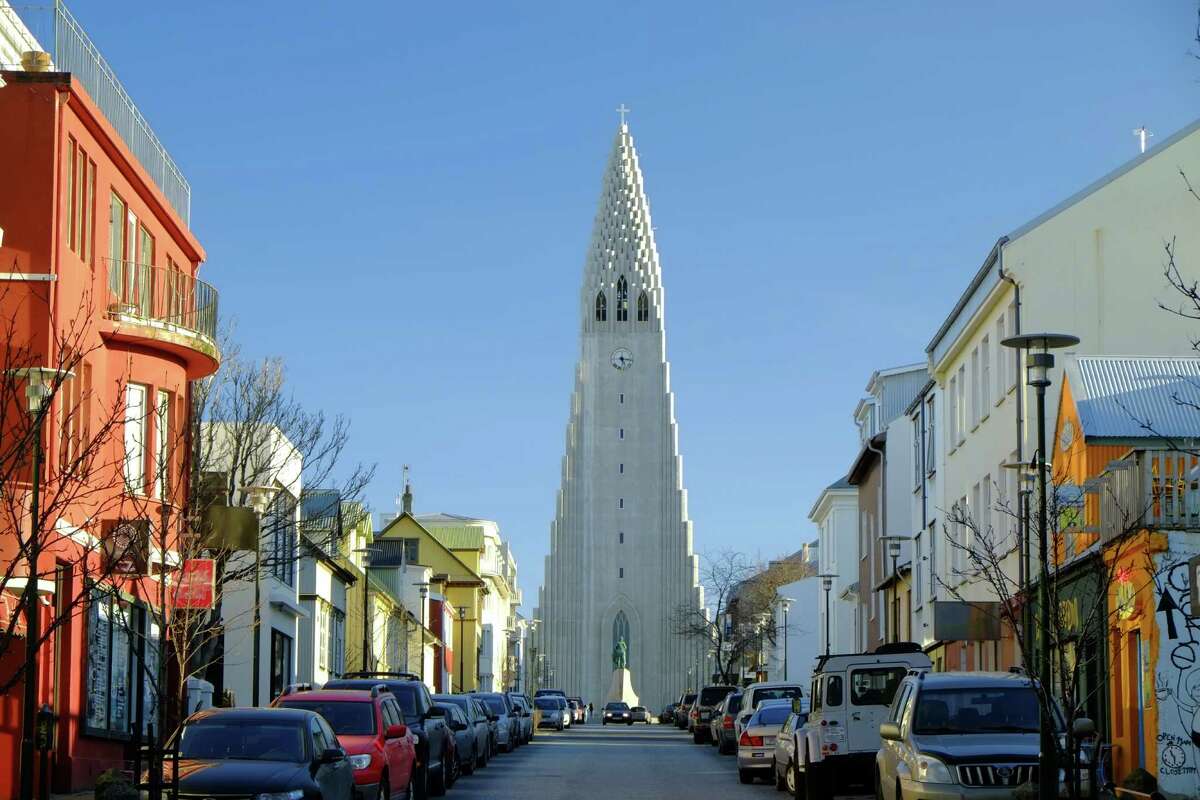 Hallgrimskirkja church is the tallest building in Reykjavík; experts say it was designed to resemble Iceland's ubiquitous basalt lava flows﻿.