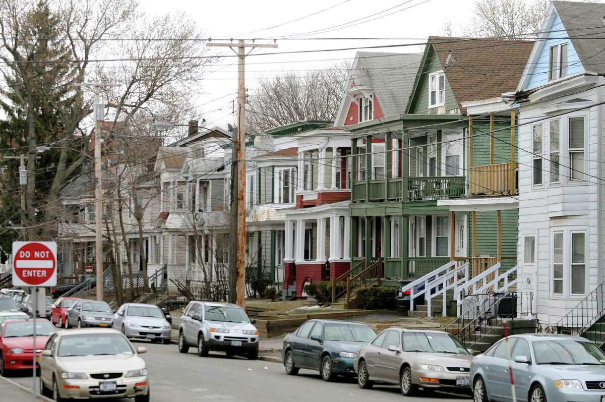 Houses along Hudson Avenue in the Albany neighborhood known derisively as the "student ghetto." (Times Union archive photo.)